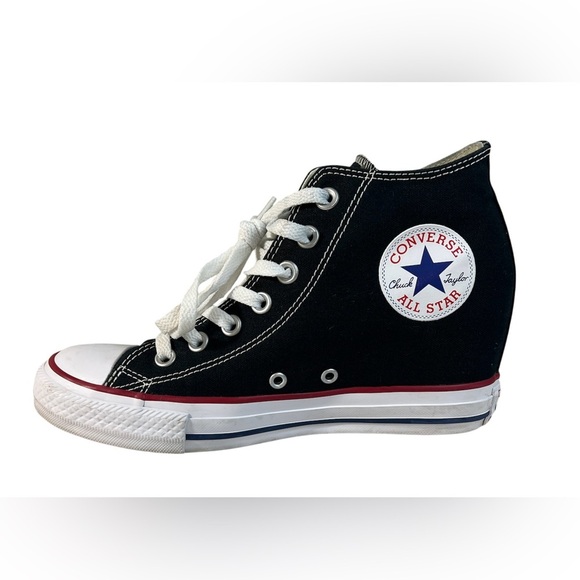Converse Chuck Taylor All Star Hidden Heel Wedge, Women’s, Black/White, 8.5 - Picture 1 of 9